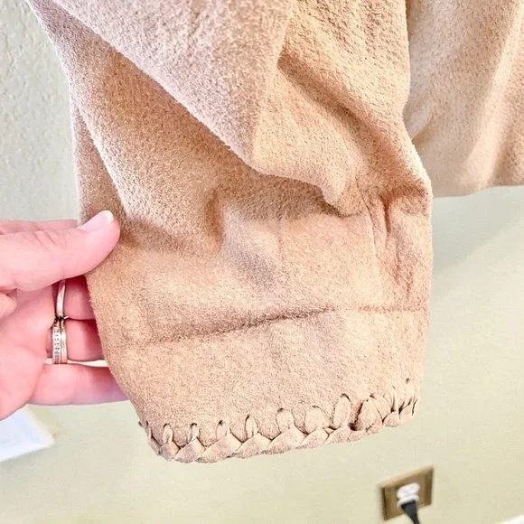 Preston & York Lg Genuine Suede Western/ Rockabilly Jacket Blazer Tan Whipstitch - Picture 9 of 14